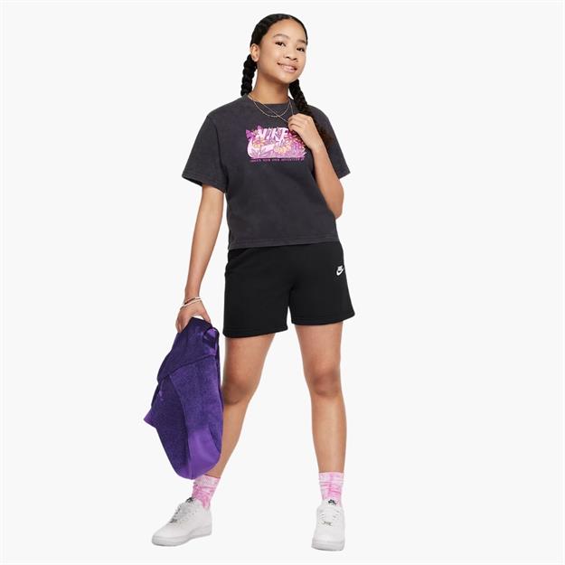 Nike Sportswear Club Fleece Genç Kız Örme Şort 13cm - Siyah