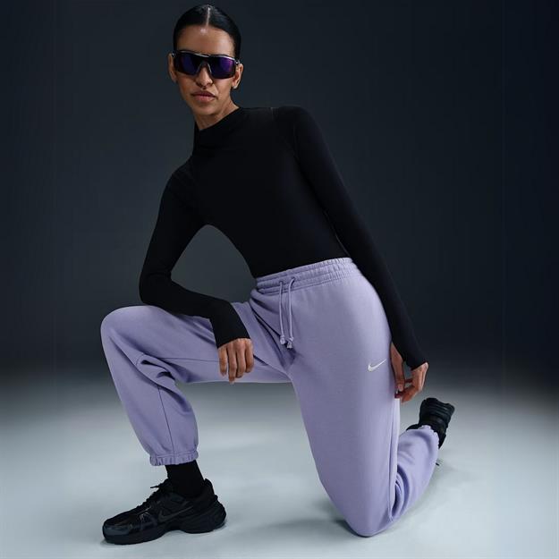 Nike Sportswear Phoenix Yüksek Belli Bol Kesim Eşofman Altı - Lila