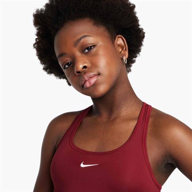 Nike Swoosh Genç Kız Spor Sütyeni - Bordo