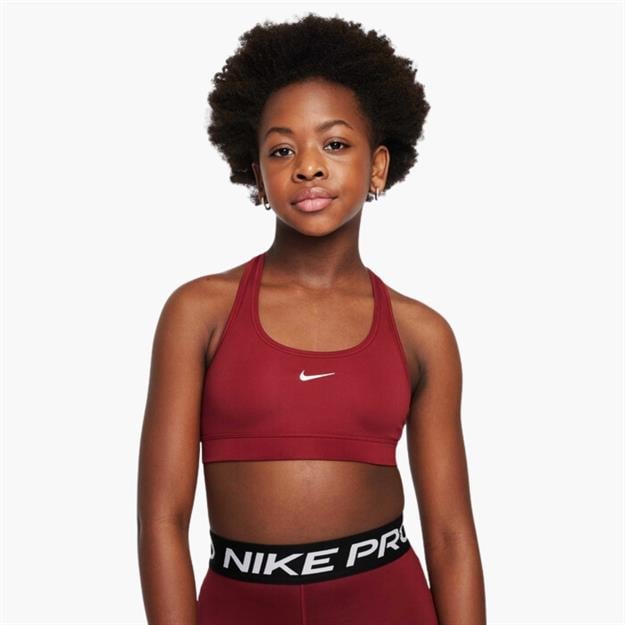 Nike Swoosh Genç Kız Spor Sütyeni - Bordo