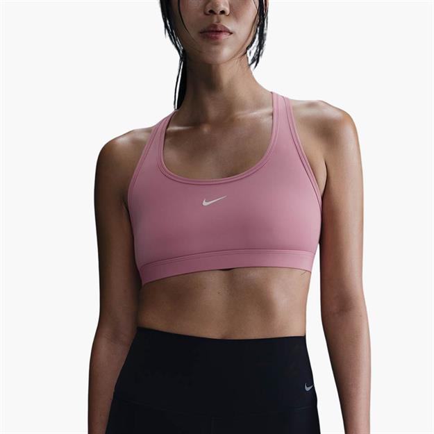 Nike Swoosh Light Support Dolgusuz Spor Sütyeni - Pembe