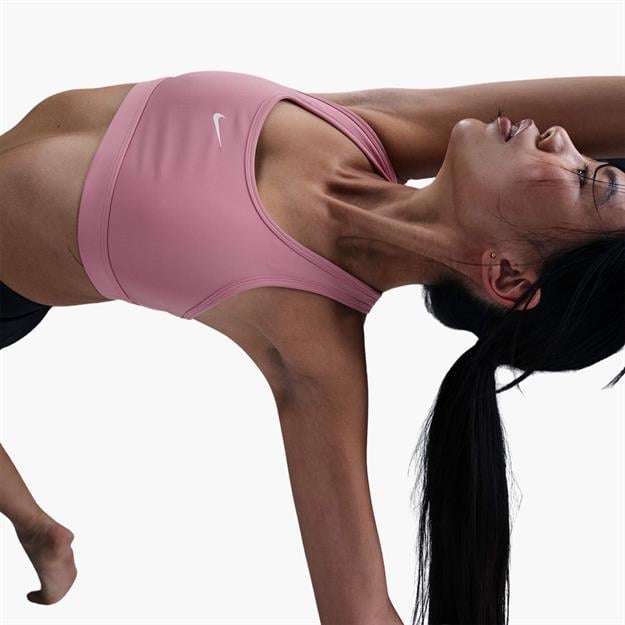 Nike Swoosh Light Support Dolgusuz Spor Sütyeni - Pembe