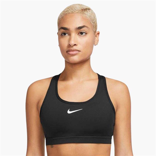Nike Swoosh Medium Support Dolgulu Spor Sütyeni - Siyah