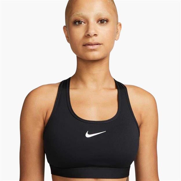 Nike Swoosh Medium Support Dolgulu Spor Sütyeni - Siyah