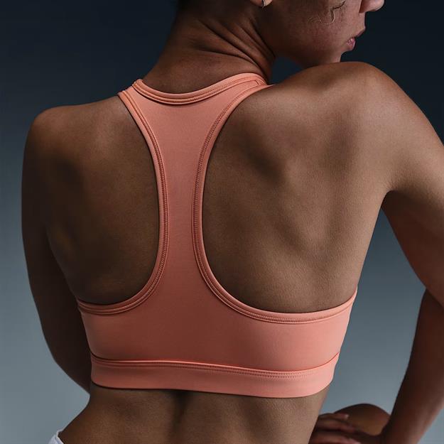 Nike Swoosh Medium Support Dolgulu Spor Sütyeni - Somon