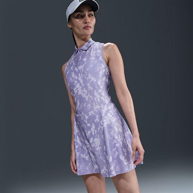 Nike Victory Dri-FIT Fırfırlı Baskılı Tenis Eteği - Lila