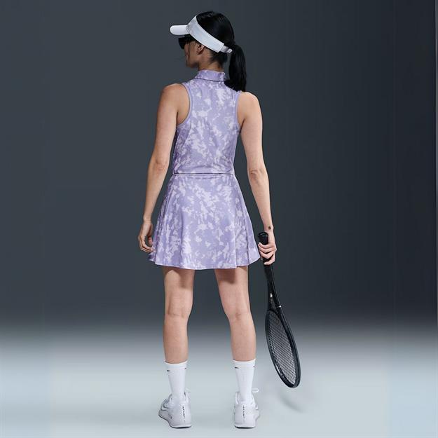 Nike Victory Dri-FIT Fırfırlı Baskılı Tenis Eteği - Lila