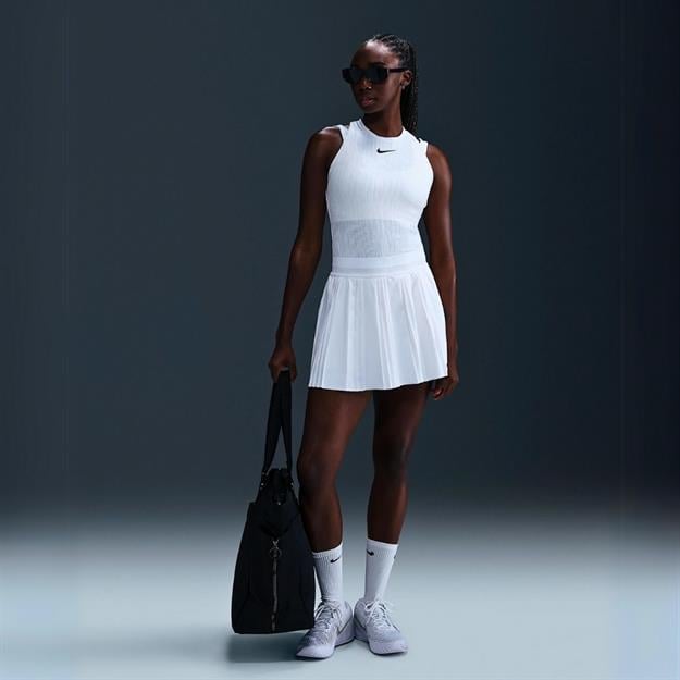 NikeCourt Advantage Dri-FIT Pileli Tenis Eteği - Beyaz