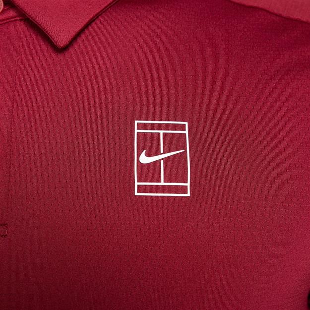 NikeCourt Advantage Dri-FIT Polo Yaka Tenis T-Shirt - Bordo