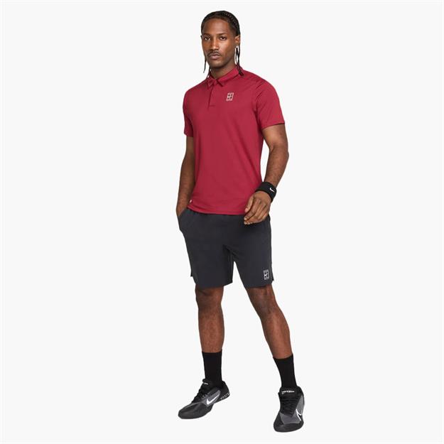 NikeCourt Advantage Dri-FIT Polo Yaka Tenis T-Shirt - Bordo