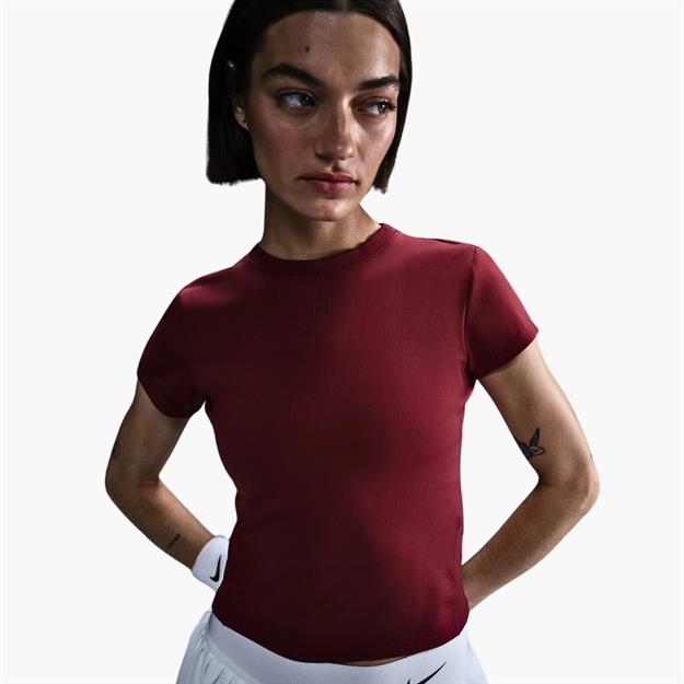 NikeCourt Advantage Dri-FIT Tenis T-Shirt - Kırmızı