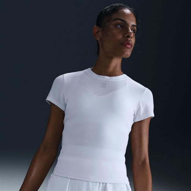 NikeCourt Advantage Dri-FIT Tenis T-Shirt - Beyaz