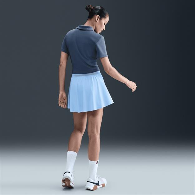 NikeCourt Heritage Crop Polo Tenis T-Shirt - Mavi