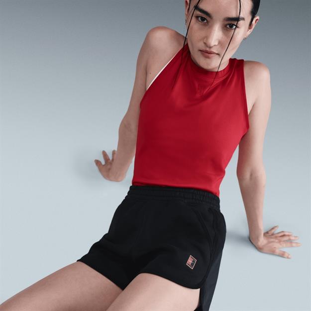 NikeCourt Heritage Phoenix Fleece Normal Belli Tenis Şortu - Siyah