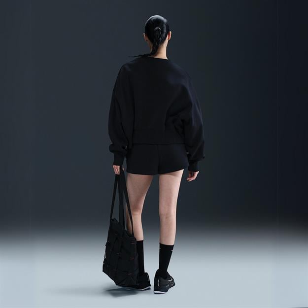 NikeCourt Phoenix Yüksek Bel Bol Şort - Siyah