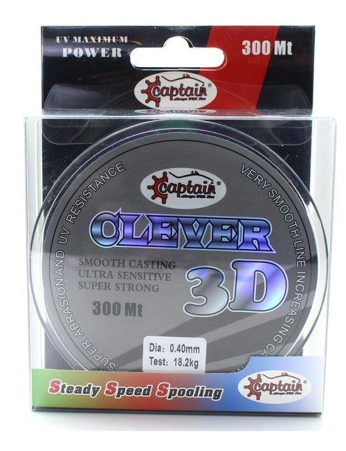 Captain Clever 3D Smooth300mt Monofilament Misina Black Kamou
