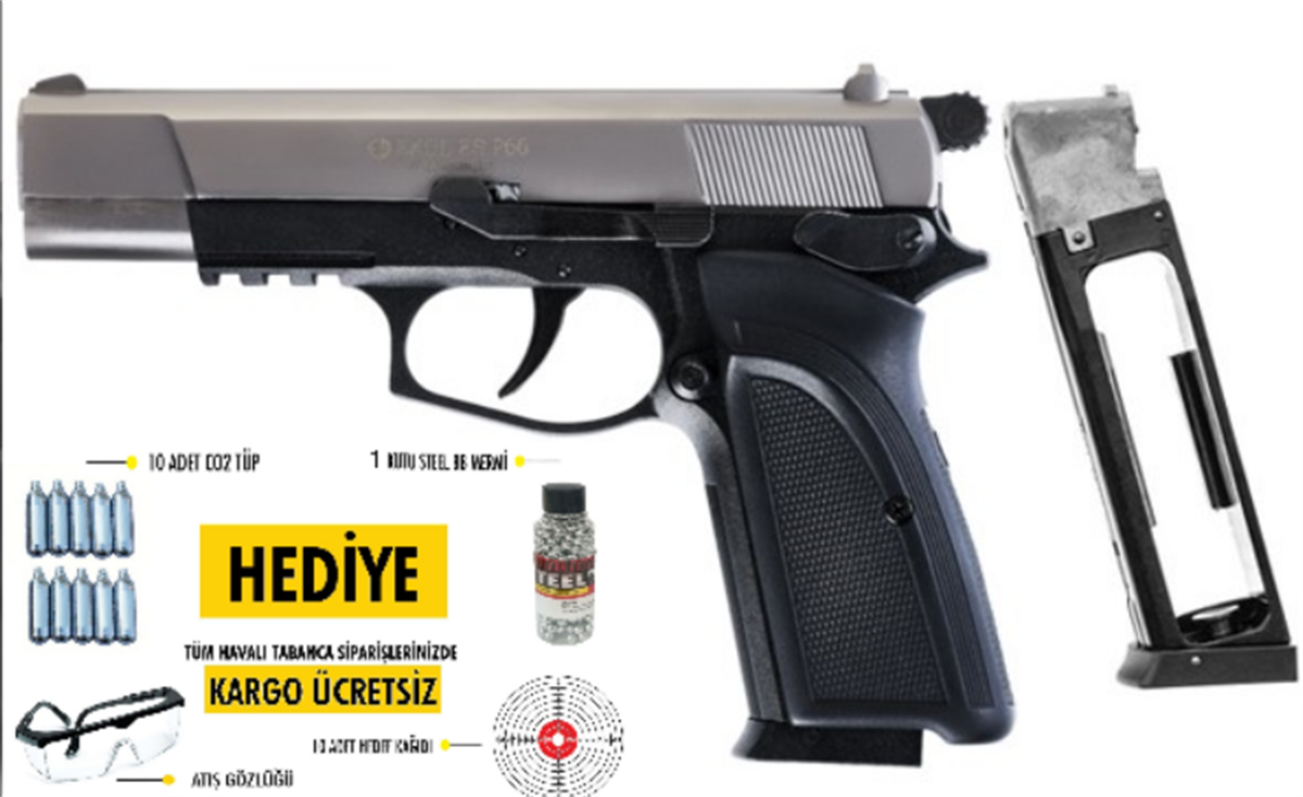 EKOL ES P66 Havalı Tabanca 4.5 mm - Füme