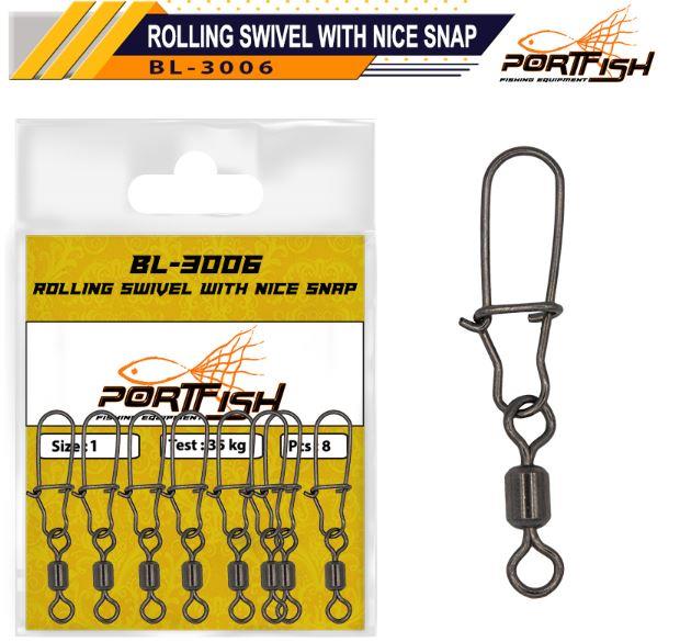 Portfish BL-3006 Bilyalı Kilitli Klips