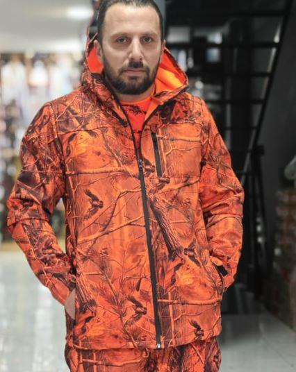 Turuncu SoftShell Orman ve Çulluk Desenli Mont