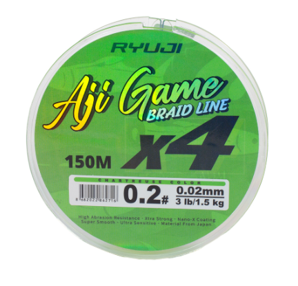 RYUJI AJI GAME 4X,150M, CHARTREUSE İP MİSİNA