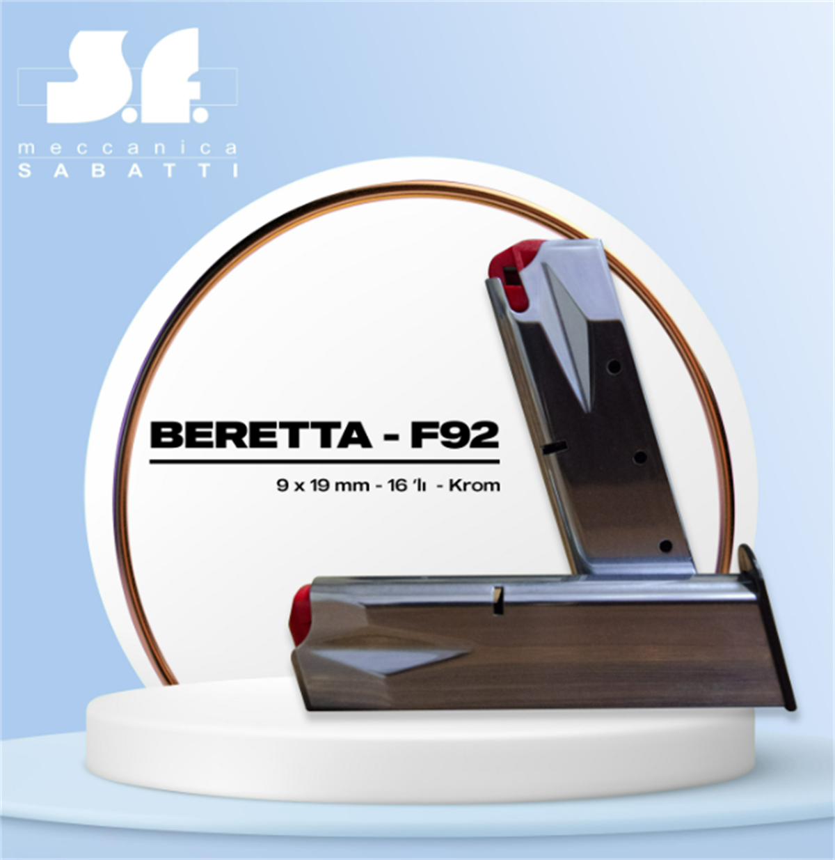 SABATTI BERETTA F92 (KROM TABANCA ŞARJÖRÜ)
