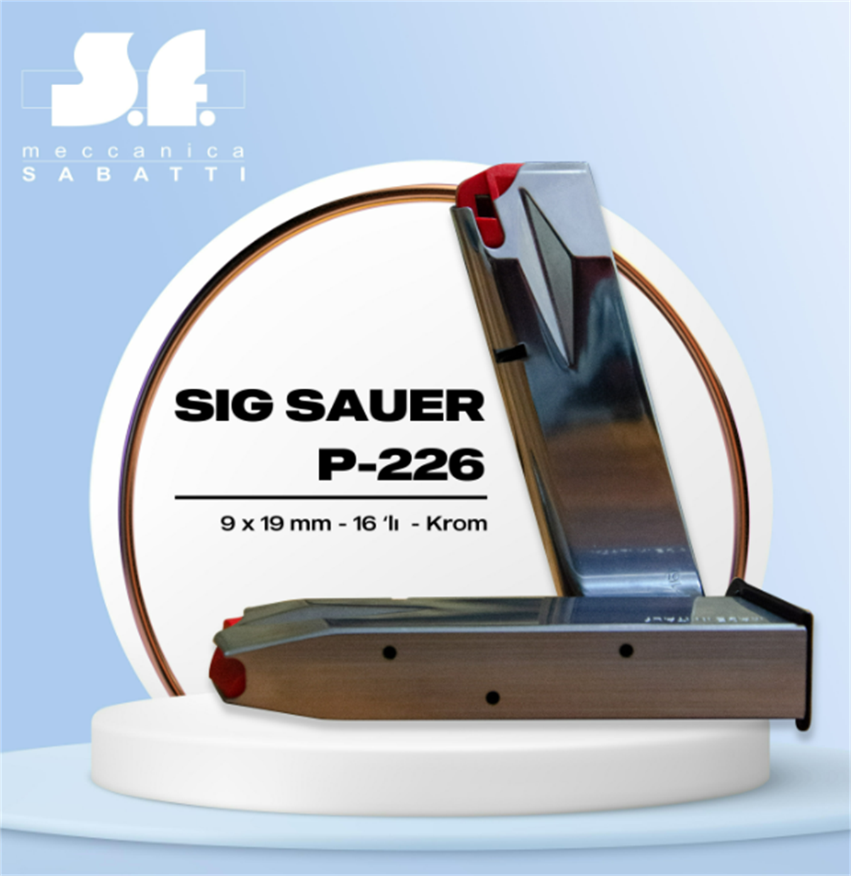 SABATTI SIG SAUER P226 ( KROM TABANCA ŞARJÖRÜ) 16'LI