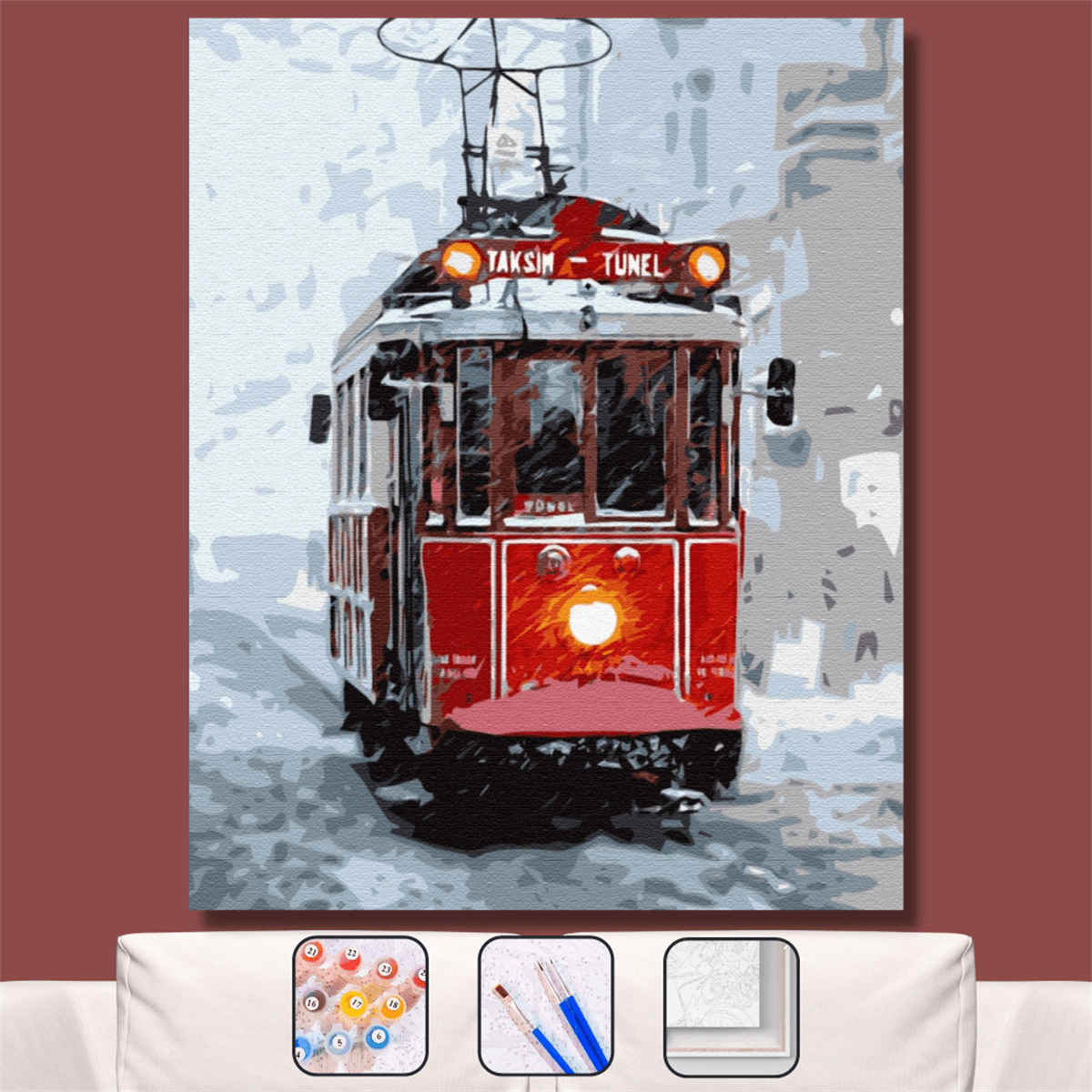 Sayılarla Boyama Seti Karda Tramway Yolculuğu