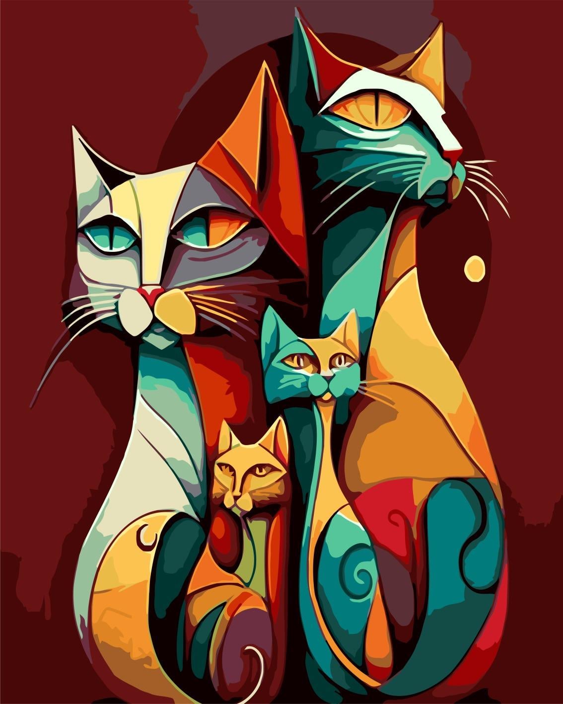 Sayılarla Boyama Seti Renkli Kedi 4