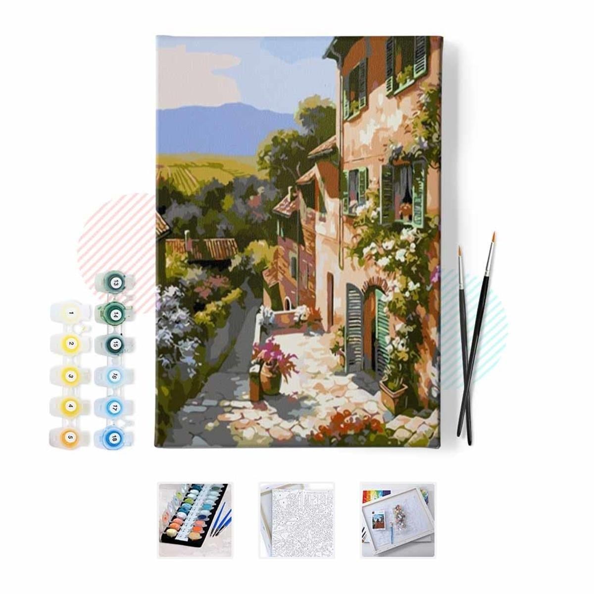 Sayılarla Boyama Seti Taş Sokaklı Kasaba 50x65cm