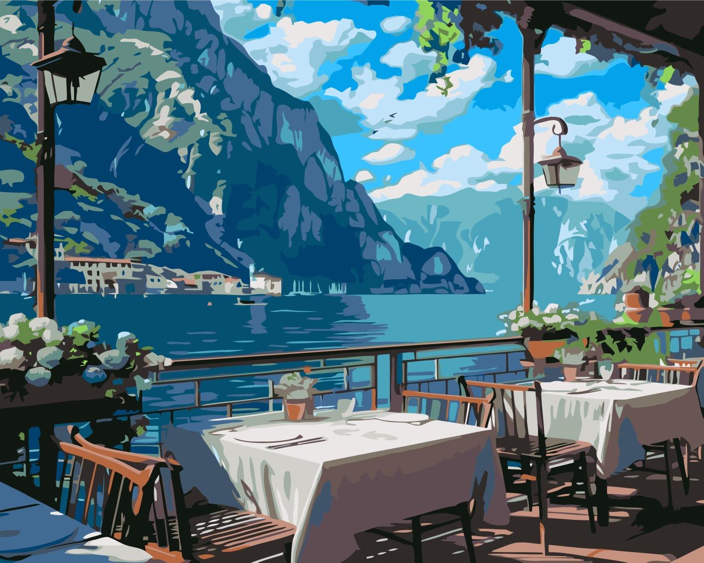Sayılarla Boyama Seti Teras Cafe Manzara