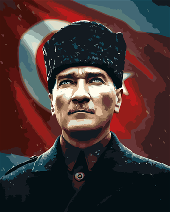 Sayılarla Boyama Seti Çerçeveli Kasnaklı Mustafa Kemal Atatürk Işığında 1