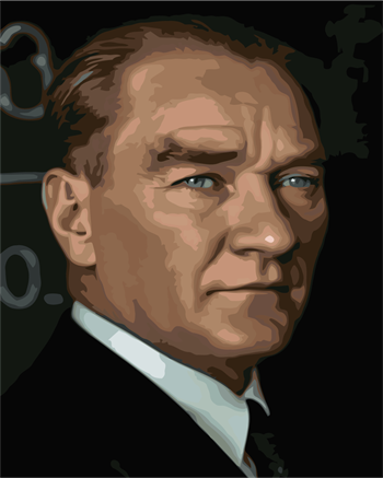 Sayılarla Boyama Seti Çerçeveli Kasnaklı Baş Öğretmen Atatürk