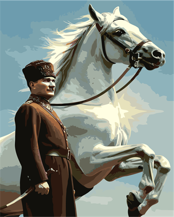 Sayılarla Boyama Seti Çerçeveli Kasnaklı Mustafa Kemal Atatürk Işığında 2