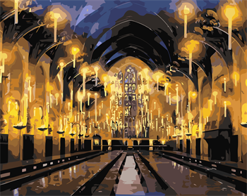 Sayılarla Boyama Seti Çerçeveli Kasnaklı Hogwarts Ortak Salonu