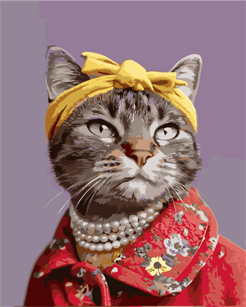 Sayılarla Boyama Seti Çerçeveli Kasnaklı Cool Kedi 2