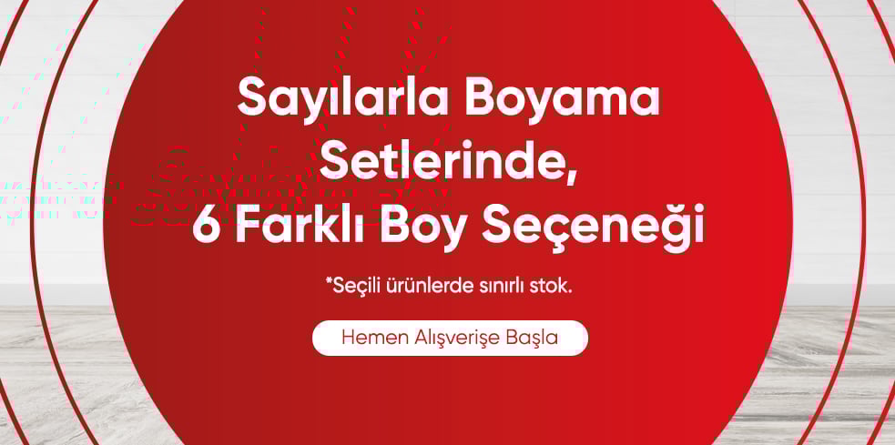 çeşitli boylarda sayılarla boyama setlerini hemen satın alın