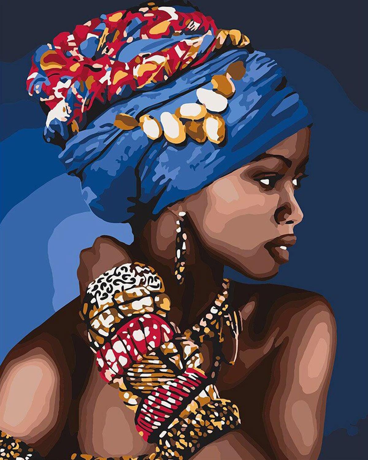 Sayılarla Boyama Seti Afrika Güzeli