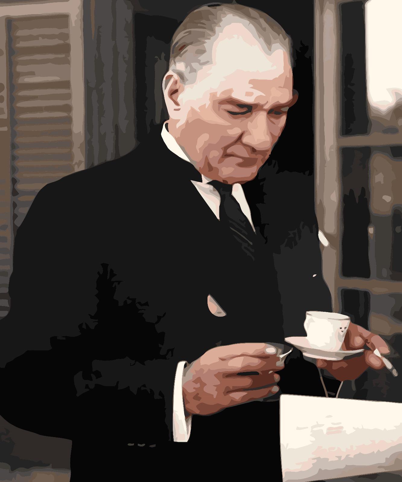 Sayılarla Boyama Seti Atatürk Kahve İçerken