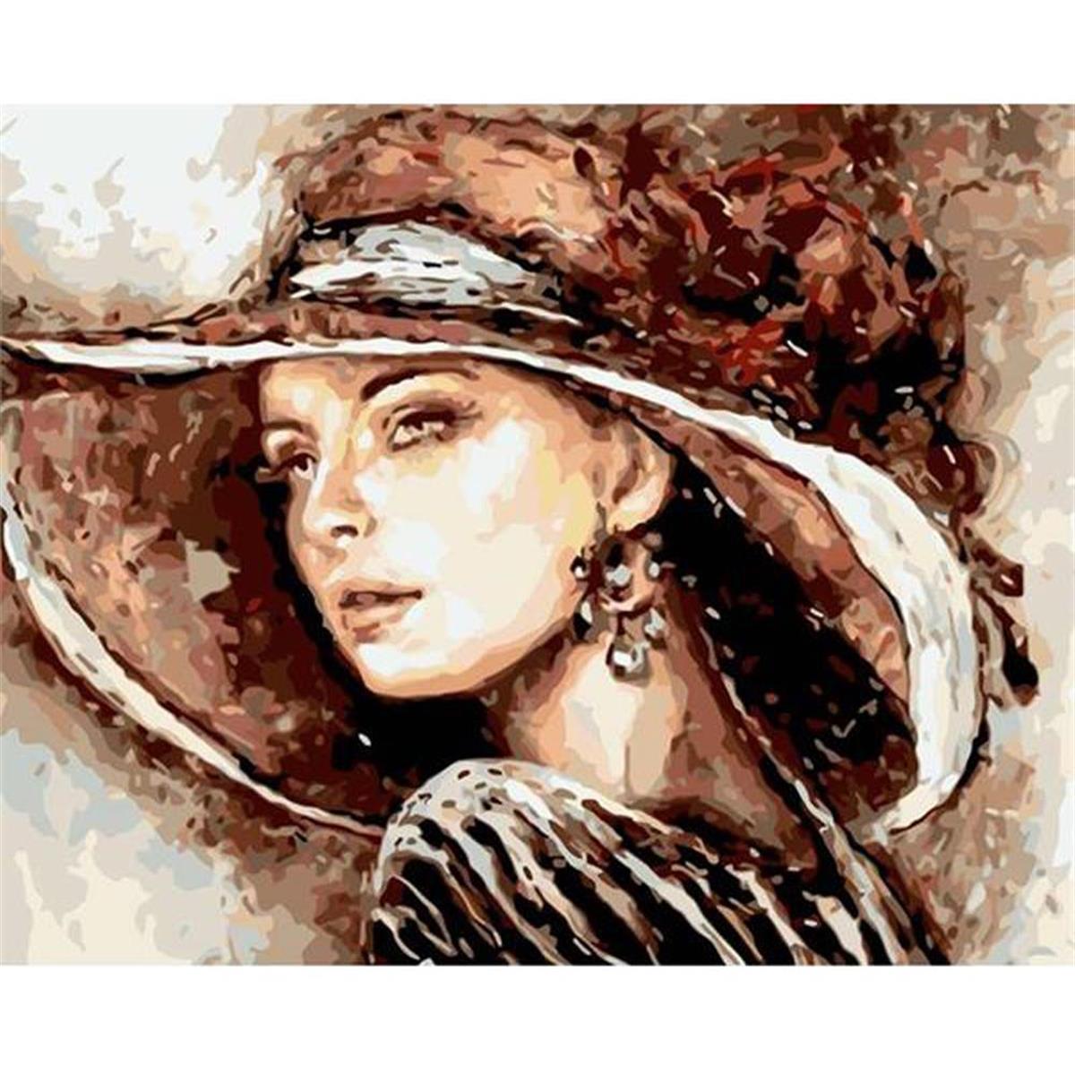Sayılarla Boyama Seti Büyük Şapkalı Lady