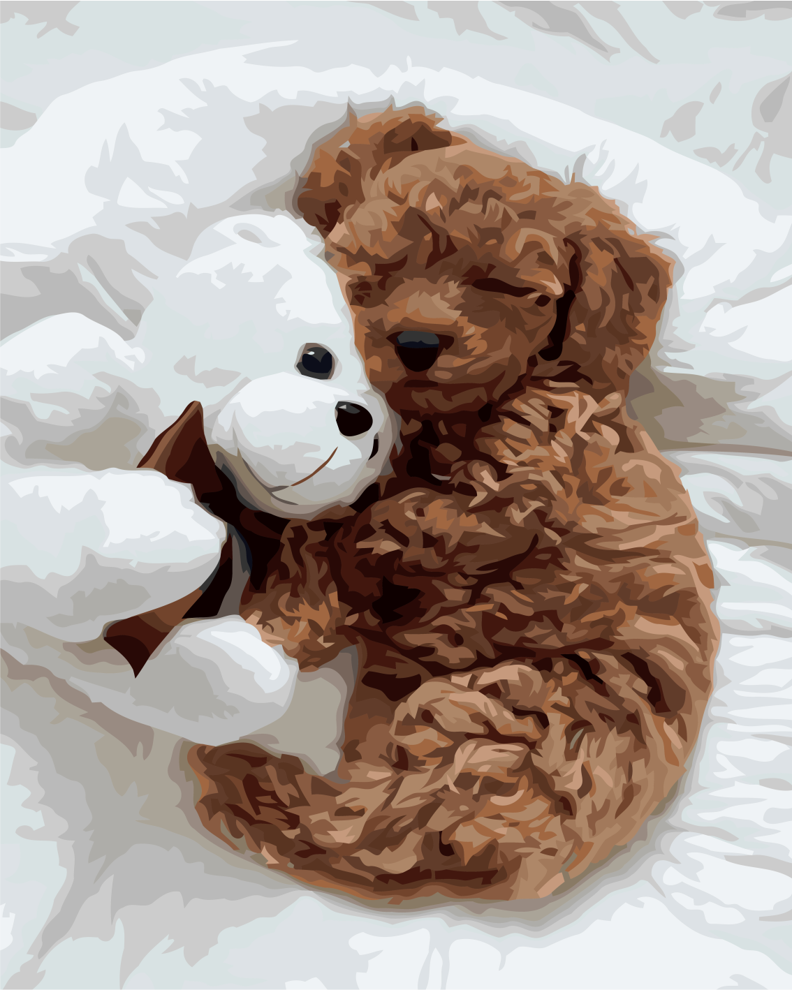 Sayılarla Boyama Seti Çerçeveli Kasnaklı Ayıcıkla Uyuyan Köpek