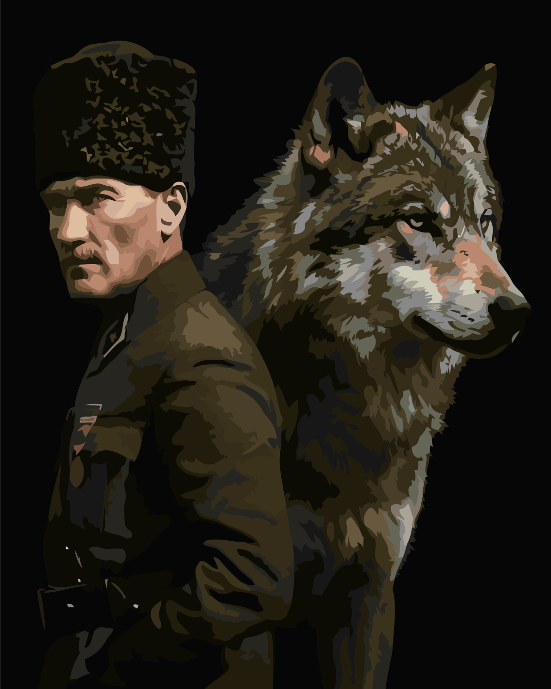 Sayılarla Boyama Seti Çerçeveli Kasnaklı Atatürk ve Kurt 1