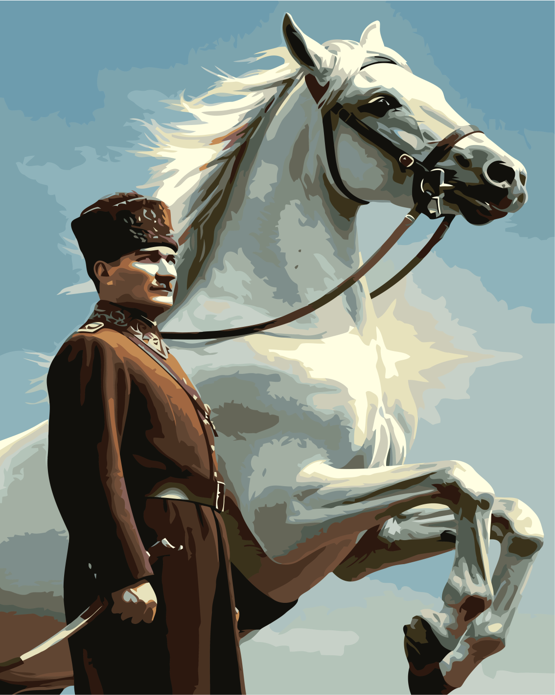Sayılarla Boyama Seti Çerçeveli Kasnaklı Mustafa Kemal Atatürk Işığında 2