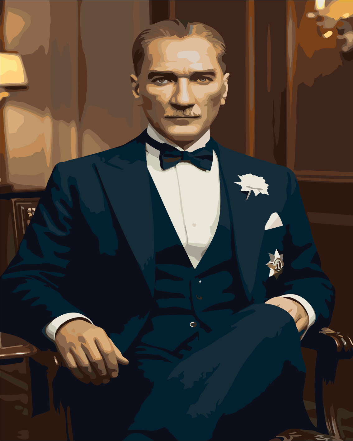 Sayılarla Boyama Seti Çerçeveli Kasnaklı Smokinli Atatürk
