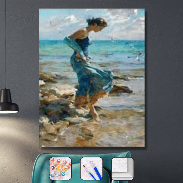 Sayılarla Boyama Seti Denizdeki Ayaklar 50x65cm