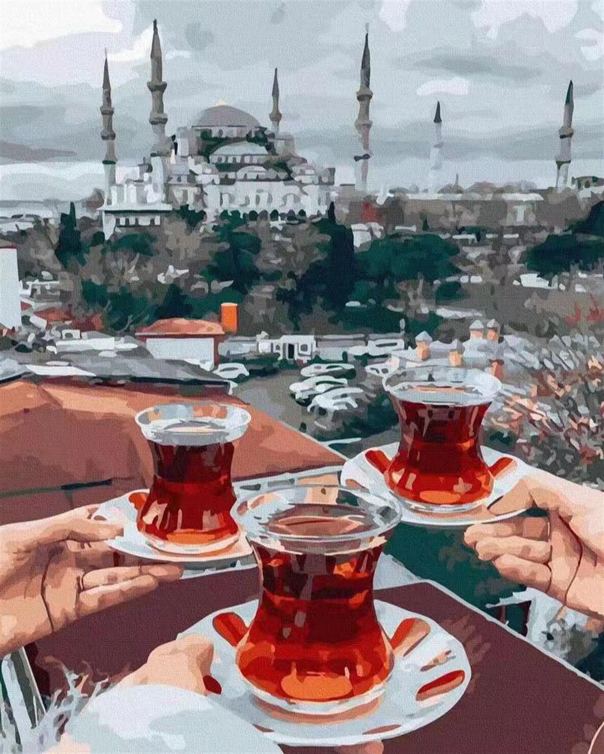 Sayılarla Boyama Seti İstanbulda Çay Keyfi