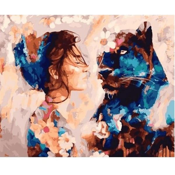 Sayılarla Boyama Seti Kadın ve Panter Sevgisi 50x65cm