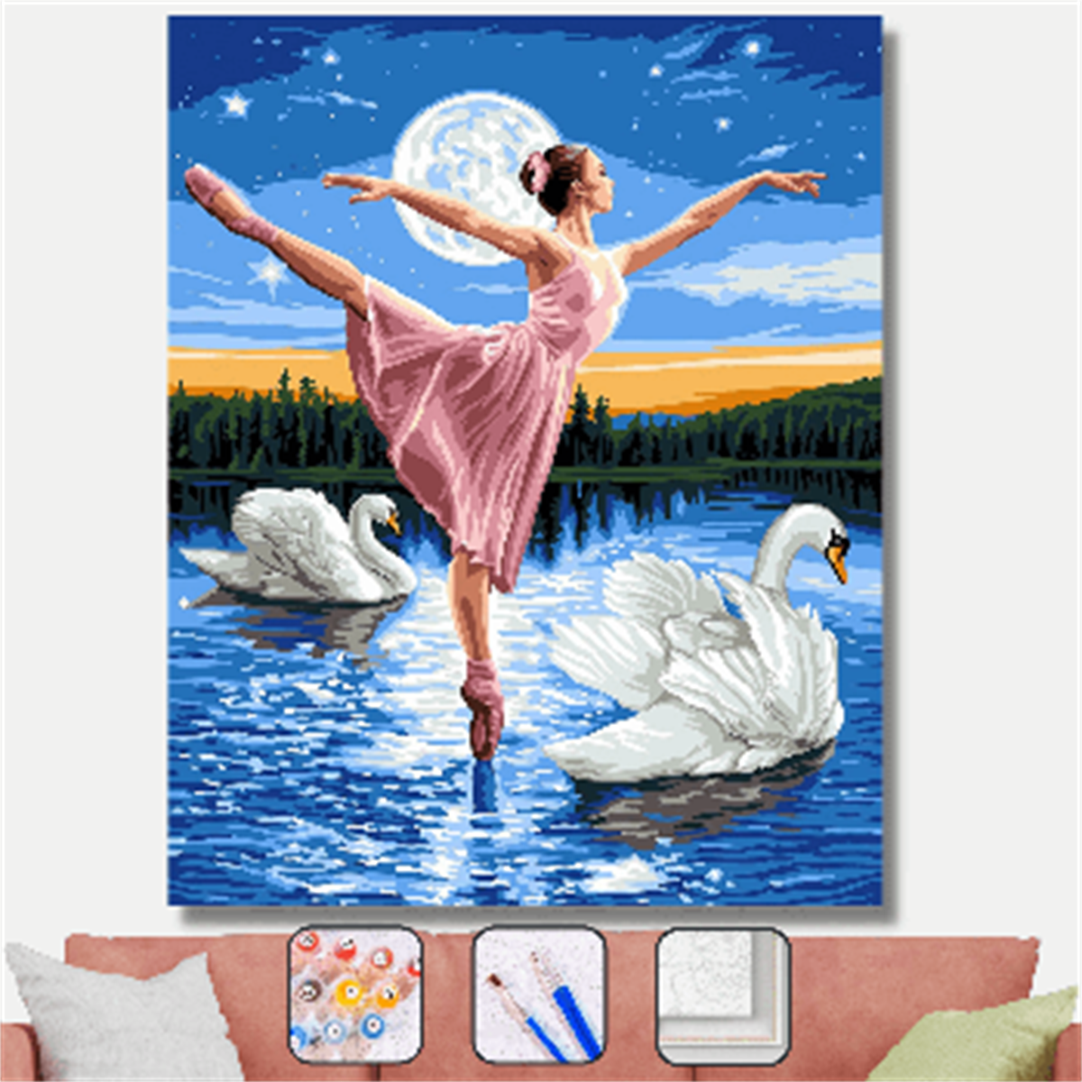 Sayılarla Boyama Seti Kuğularla Bale