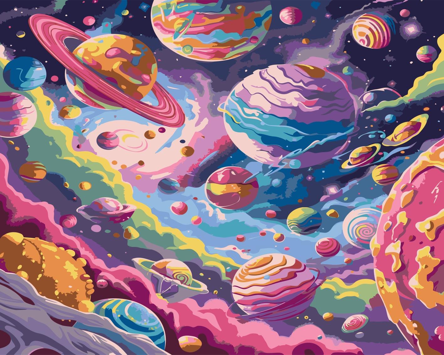 Sayılarla Boyama Seti Renkli Gezegenler