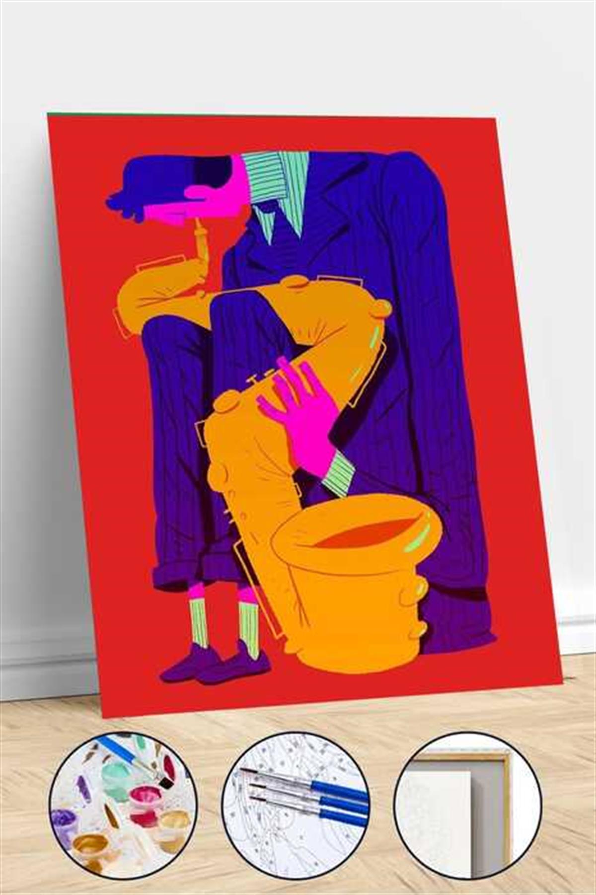 Sayılarla Boyama Seti Renkli Müzisyen Adam