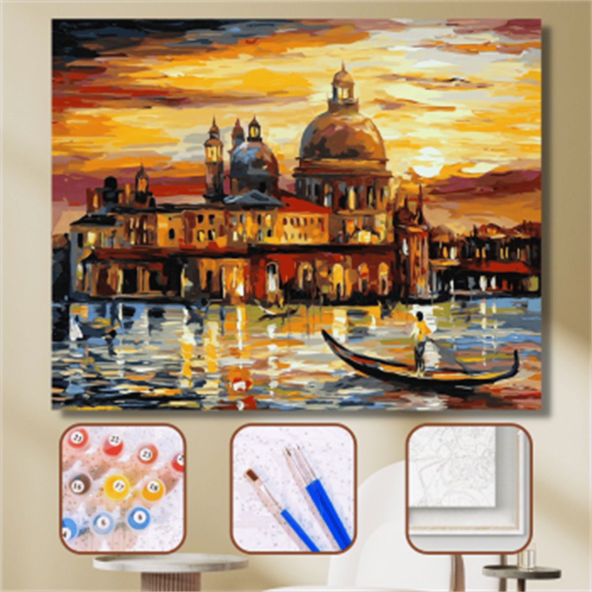Sayılarla Boyama Seti Renkli Venedik Gezisi 50x65cm